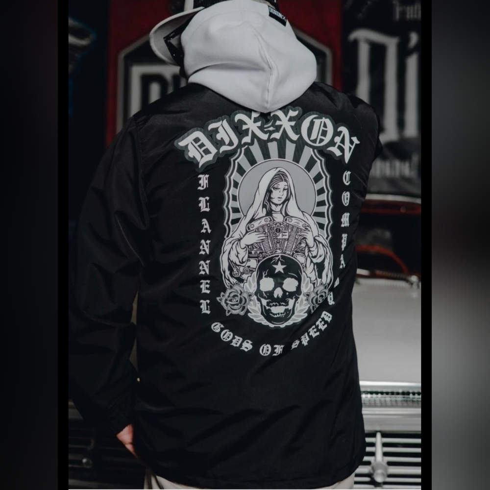 NEW Men's Dixxon Flannel Co Coaches Jacket Gods of Speed Black Size 2x